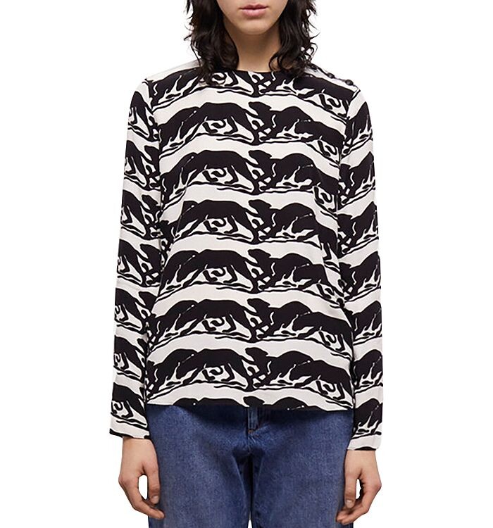 

Блуза с принтом The Kooples Wild Panther, черный