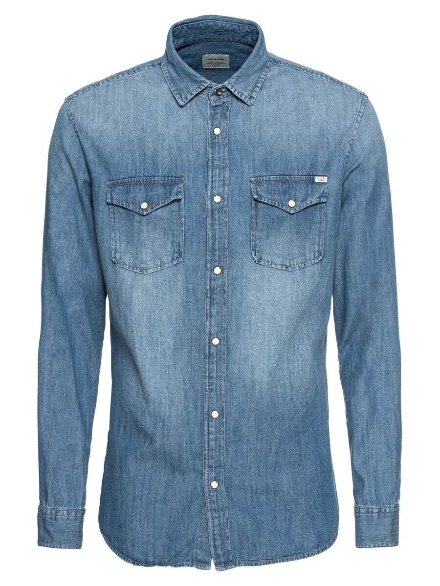 

Повседневная рубашка JACK & JONES Regular fit Button Up Shirt Sheridan, синий деним