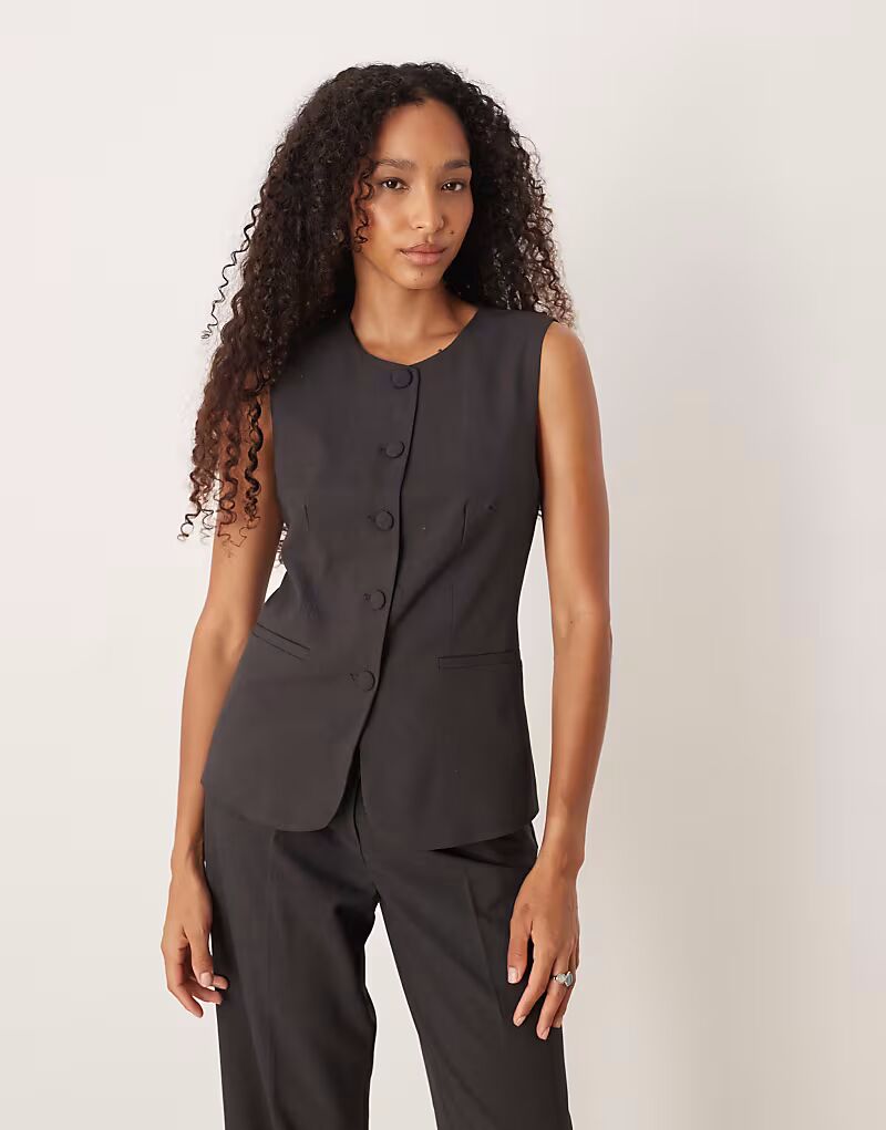 

Жилет, приталенный в цвете темно-серый меланж Vila