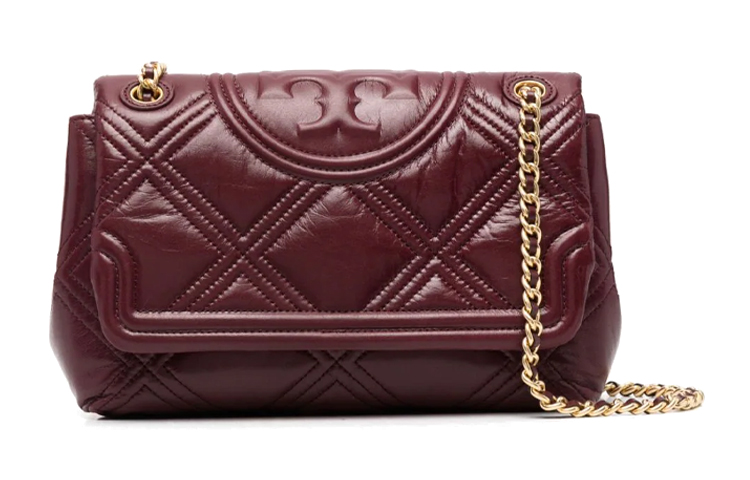 

TORY BURCH Сумка через плечо Fleming Leather, женская, бордового цвета