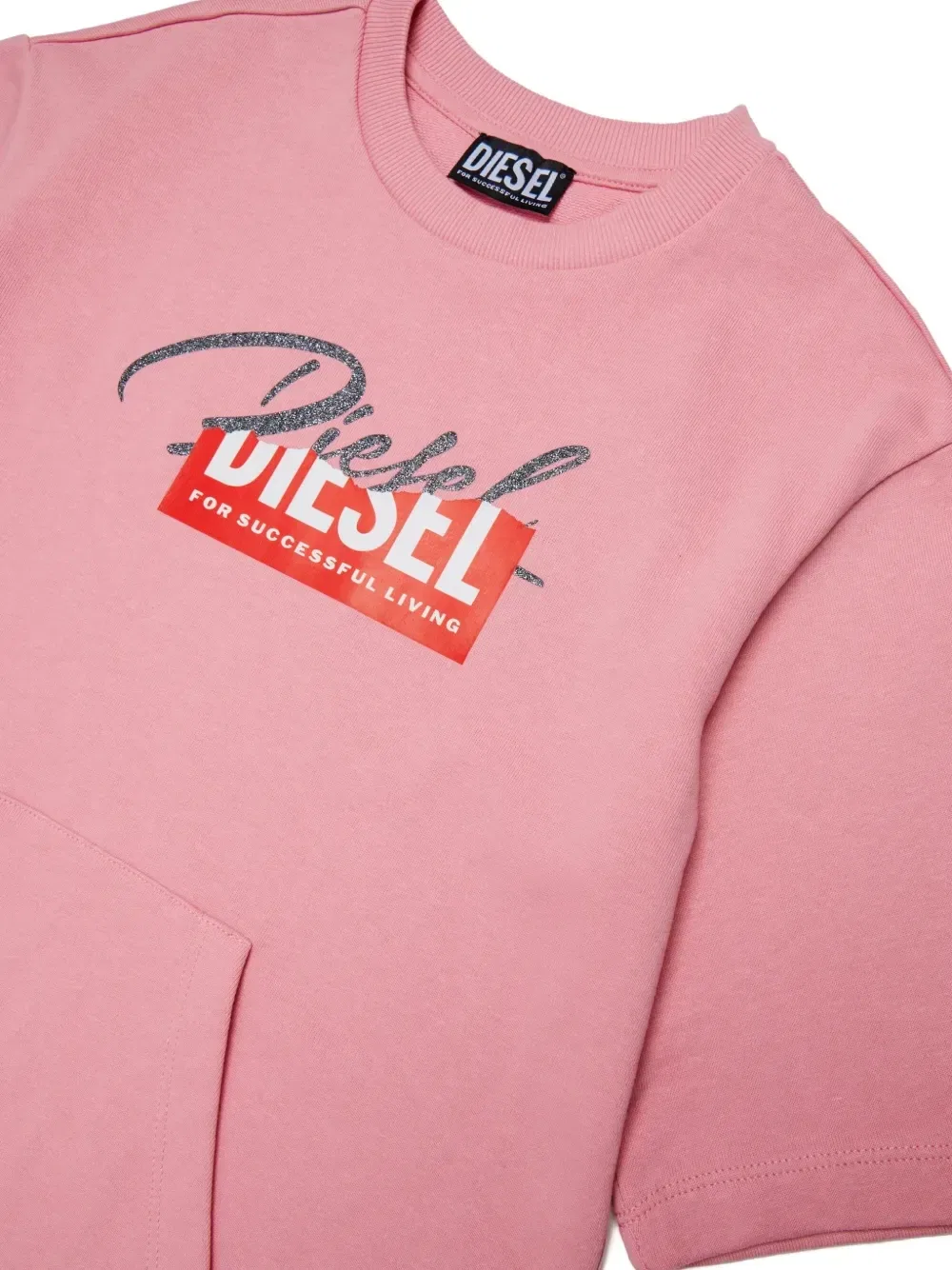 Платье с короткими рукавами Diesel Kids, розовый — фото 3