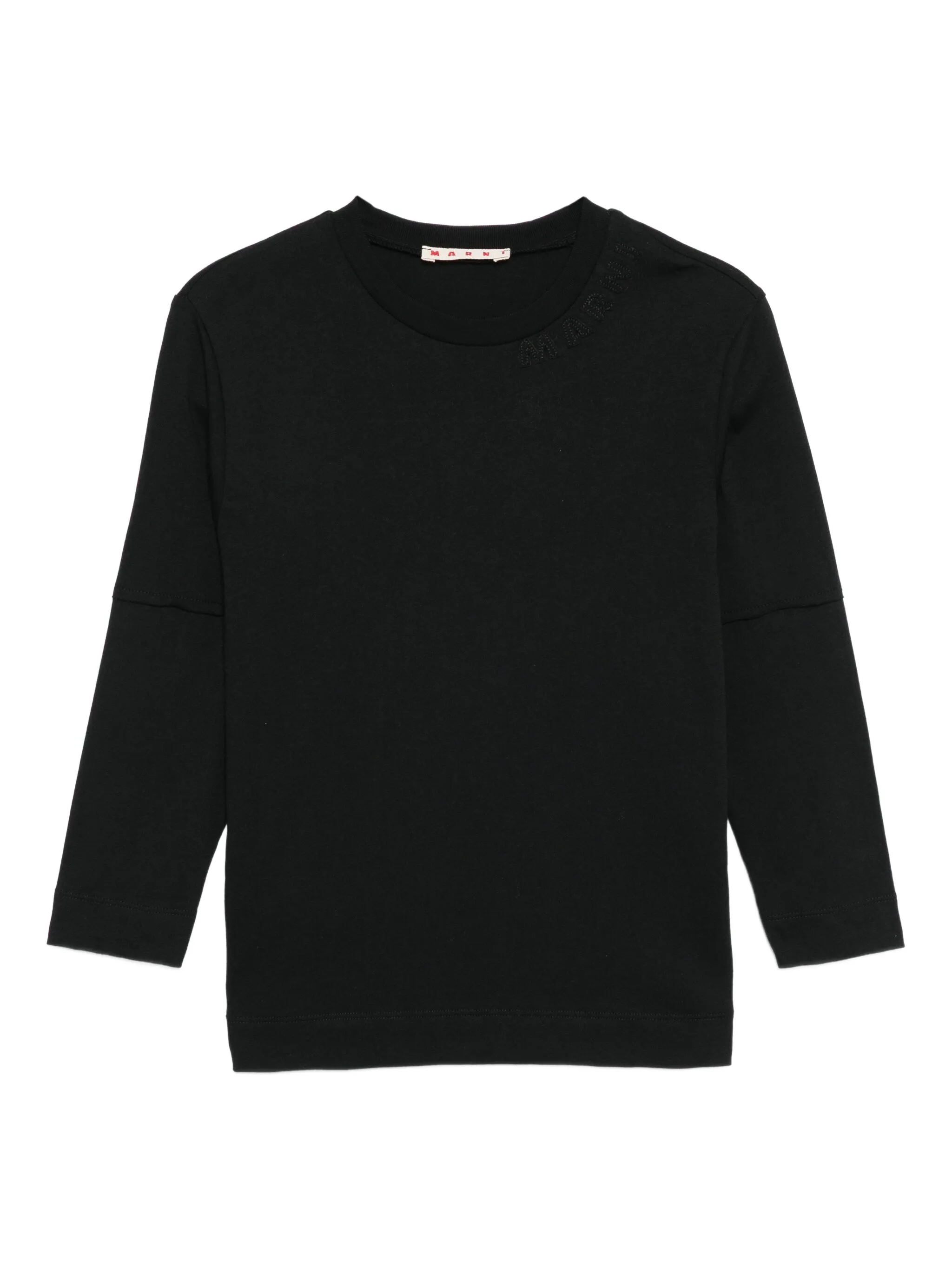 

Футболка с вышитым логотипом Marni Kids, черный