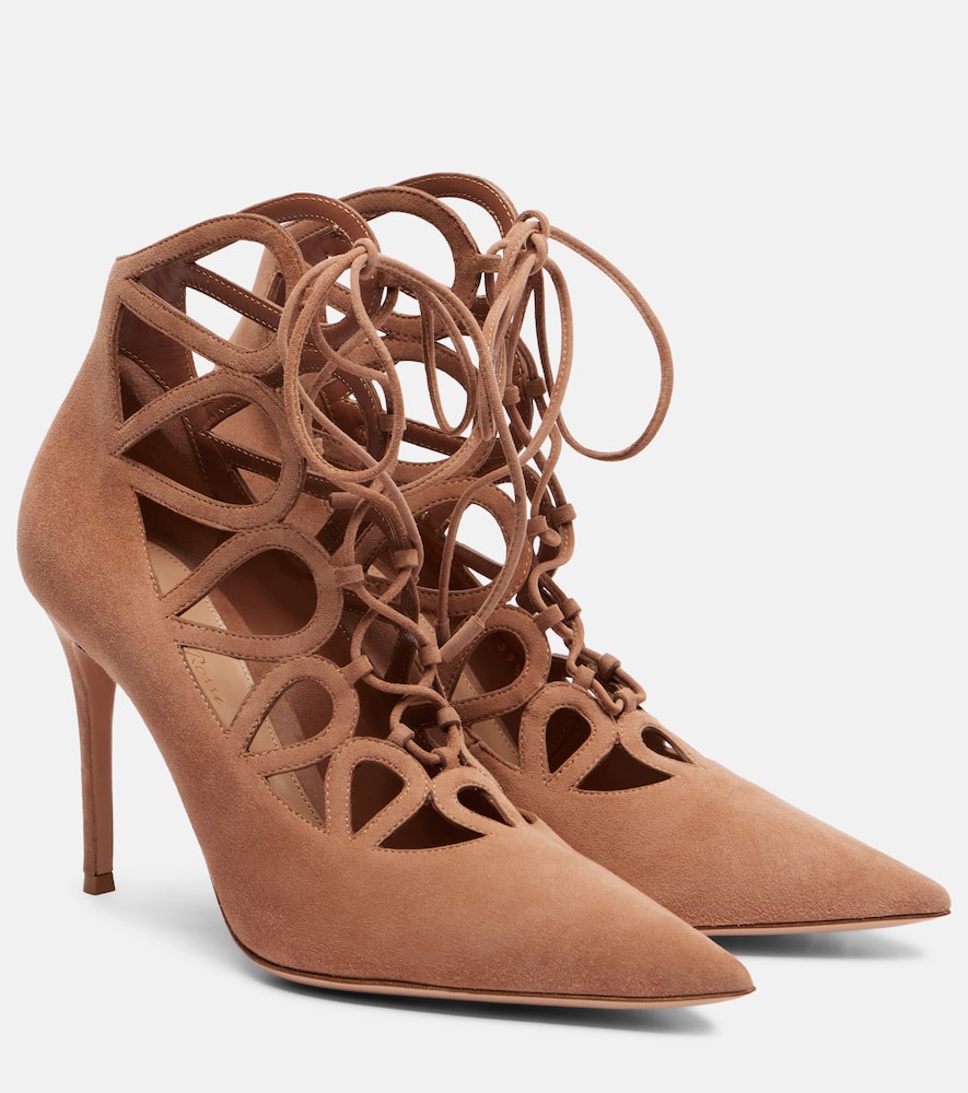 Острые замшевые туфли-лодочки Gianvito Rossi, Praline