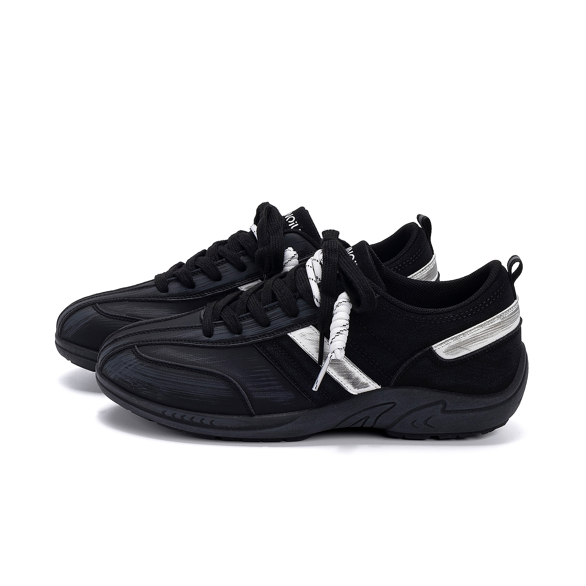 HUANQIU Кроссовки Hidden Wedge Racing Shoes PU легкие низкие скейтбордские мужские черные — фото 3