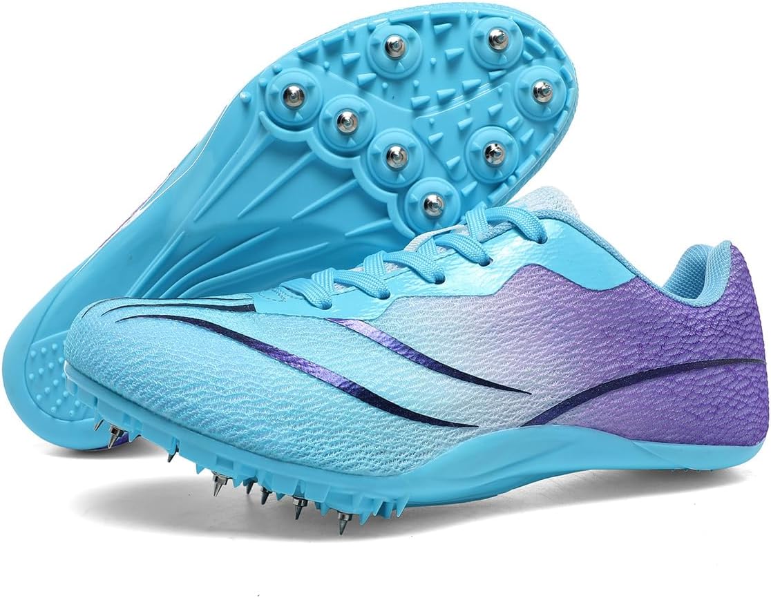 

Легкоатлетические кроссовки для мужчин, женщин и детей, шиповки, беговые кроссовки для мальчиков, прыжковые кроссовки для девочек Weshirun, фиолетовый