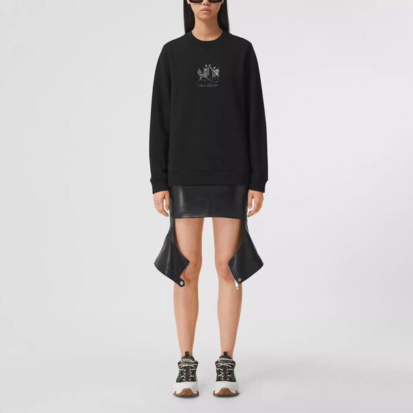 Худи Burberry ss21 pattern embroideкрасный cotton loose sports hoodie, черный — фото 3