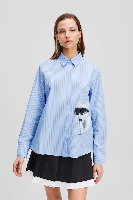 

Хлопковая рубашка IKON Karl Lagerfeld, синий