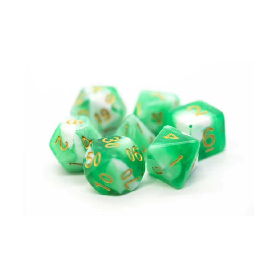 

Поли-набор: голубой и белый с золотом (7), Acrylic-Resin Dice - Vorpal (Poly Sets)