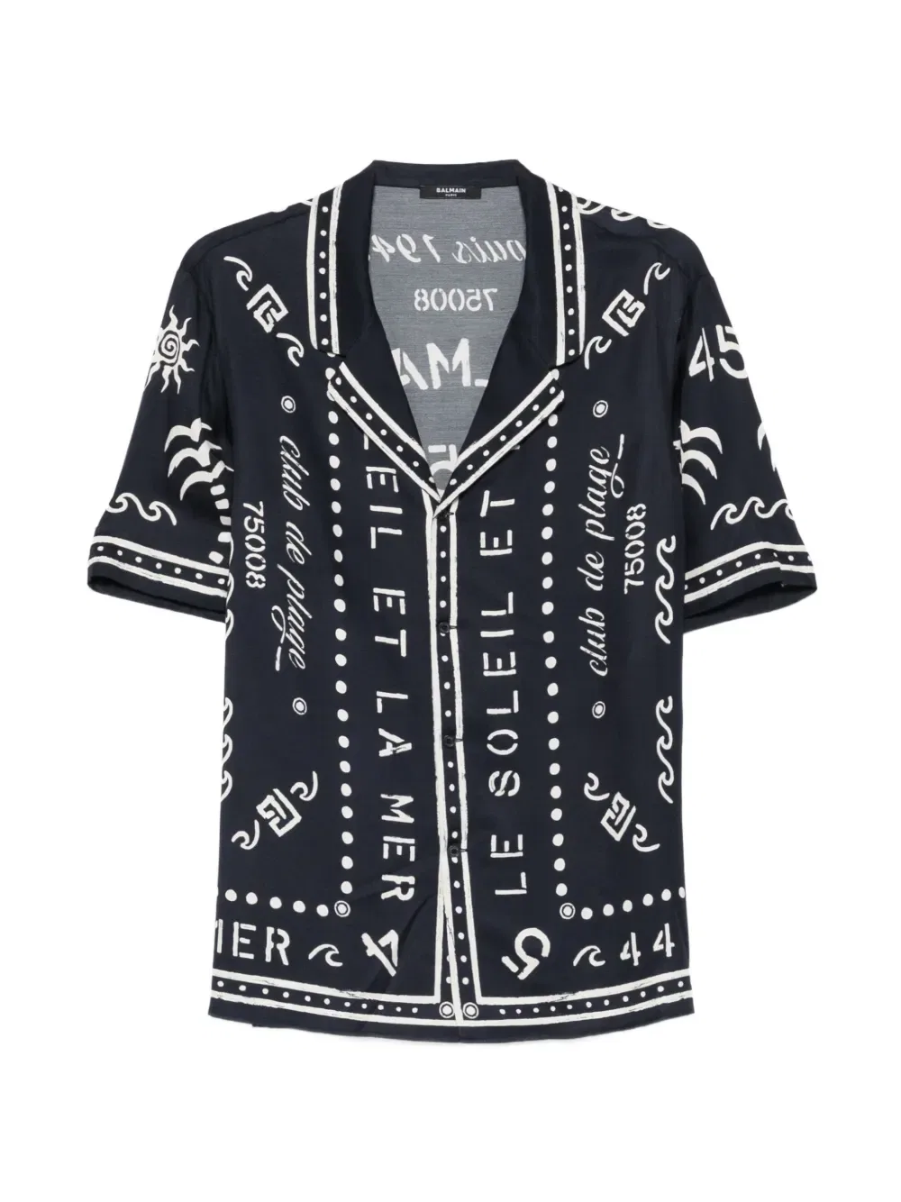 Рубашка с принтом Balmain, синий