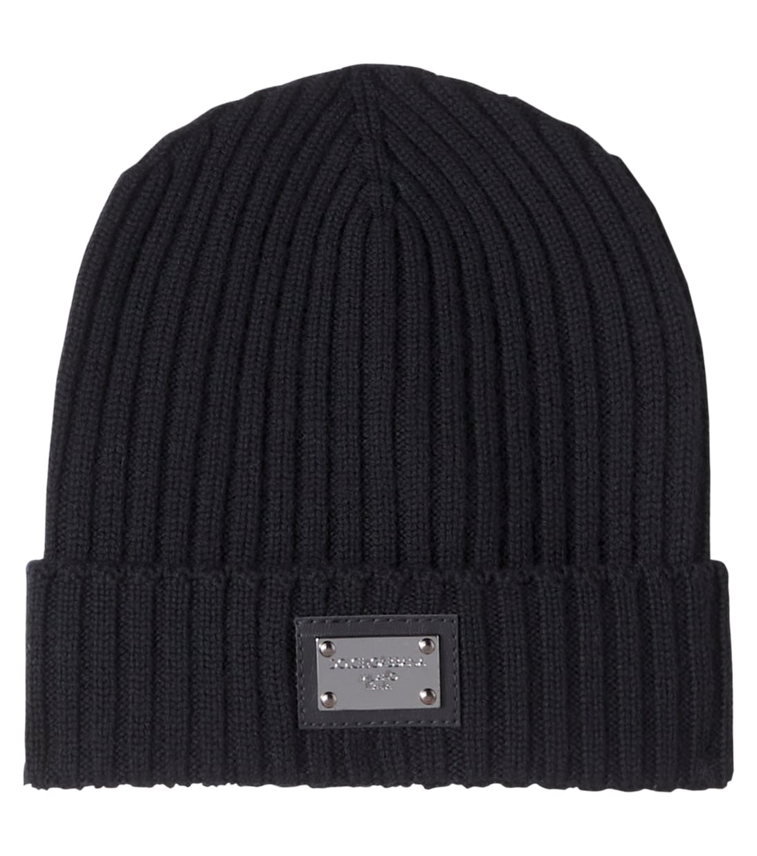 

Шерстяная шапка бини с логотипом в рубчик Dolce&Gabbana Kids, Nero