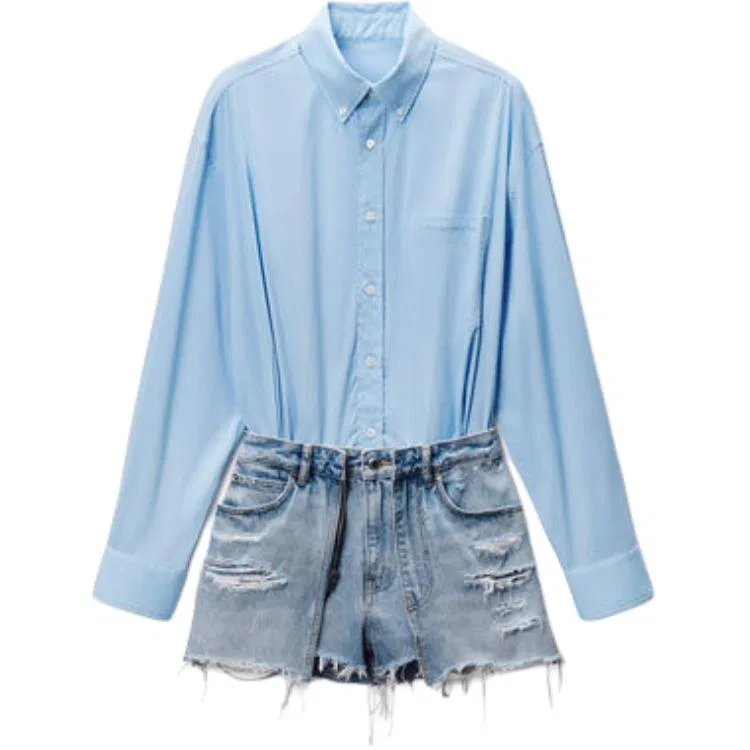 Спортивный комбинезон-шорты Prestyled Alexander Wang, Light Indigo