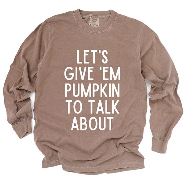 

Футболка с длинным рукавом и принтом для женщин Lets give em pumpkin to talk about Simply Sage Market, Espresso