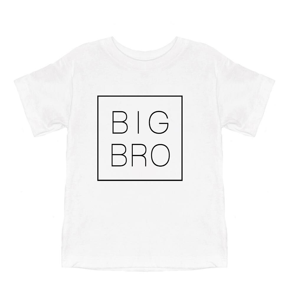 

Квадратная футболка с короткими рукавами и рисунком Big Bro для малышей The Juniper Shop, белый