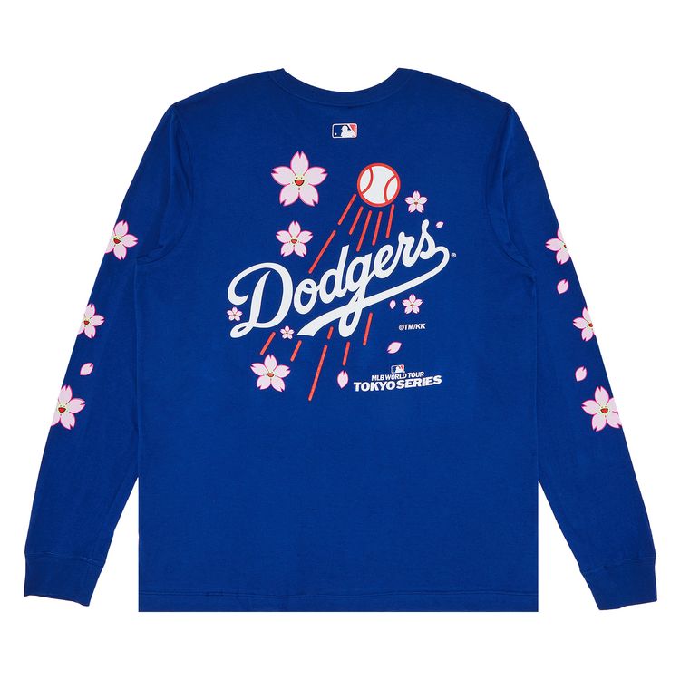 Футболка Nike x Takashi Murakami x MLB World Tour Tokyo Series 2025 Dodgers Long-Sleeve Tee 'Blue', синий — фото 2