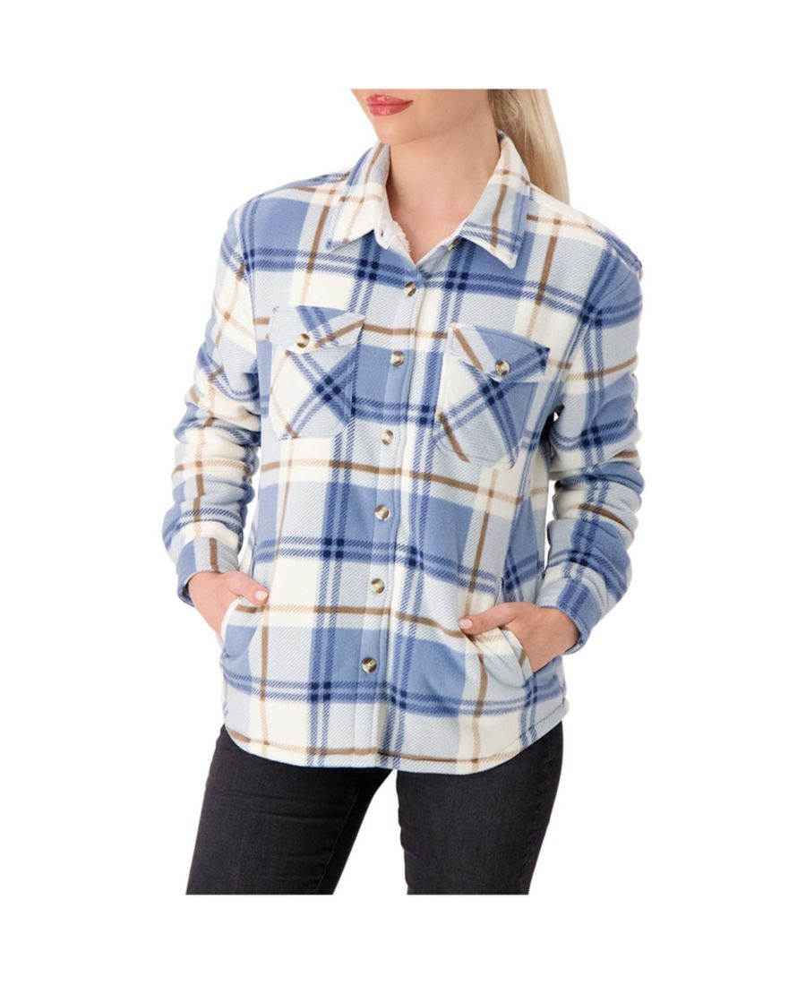 

Женская рубашка-жакет с длинными рукавами в клетку Jacqueline Heat Holders, Blue/Cream