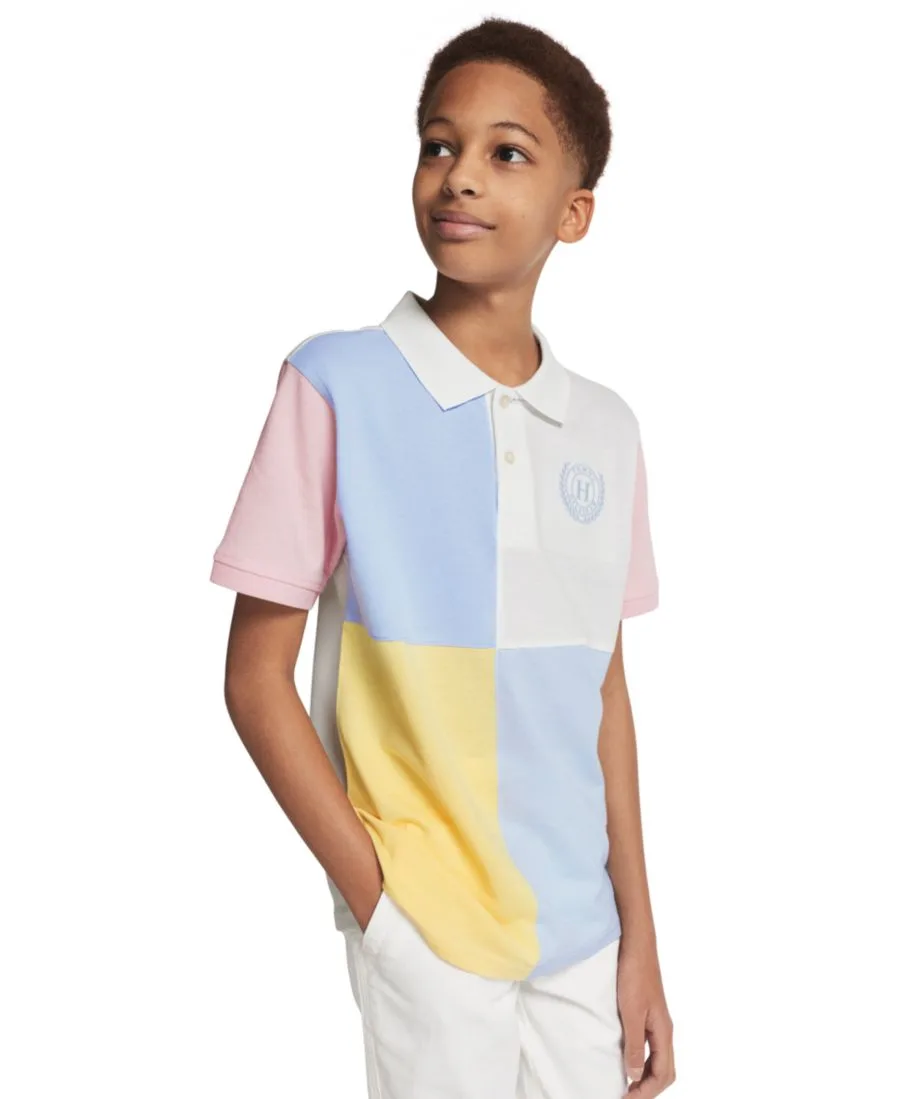 Детская рубашка-поло с четырехслойным кроем (8-20 лет) Tommy Hilfiger, chambray синий/желтый/розовый/белый