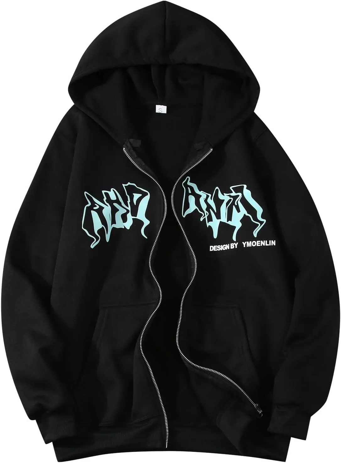 

Толстовка с капюшоном Y2K Zip Up Hip Hop, мягкий флис, с карманами