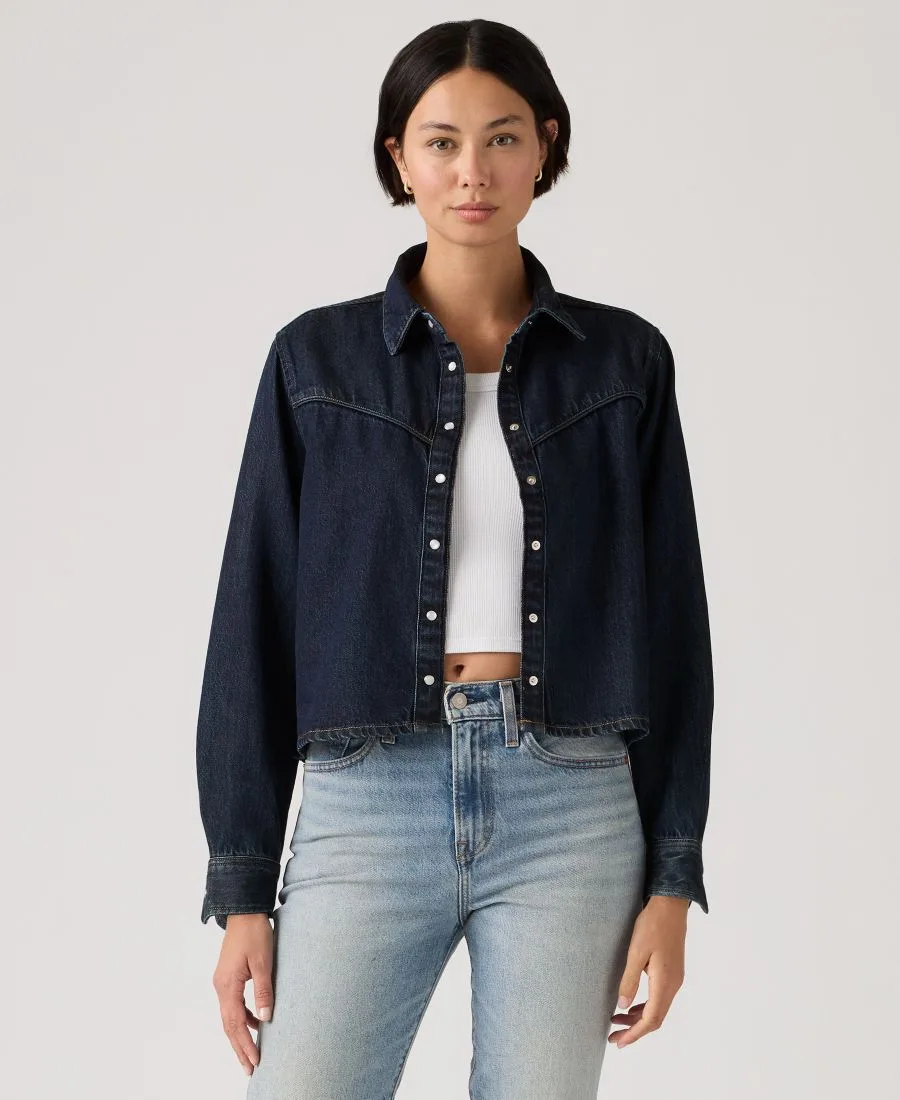 Женская куртка-рубашка премиум-класса Logan Point с воротником-стойкой Levi's, tencel темно-nights — фото 2