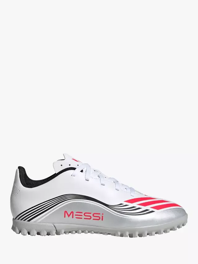 Детские футбольные бутсы F50 Club Лионеля Месси, белые adidas