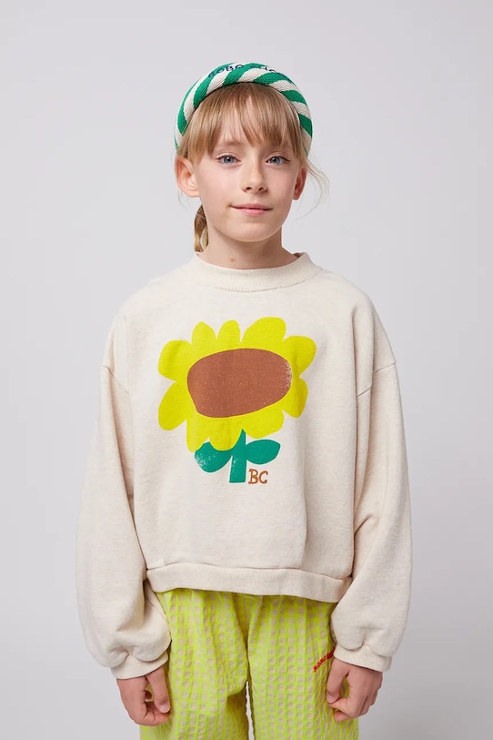 

Детская хлопковая толстовка Sunflower Bobo Choses, бежевый