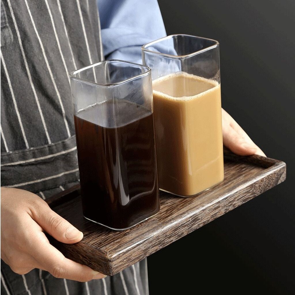 

2 квадратных стакана для питья объемом 480 мл, стеклянные стаканы для легких напитков Andriez