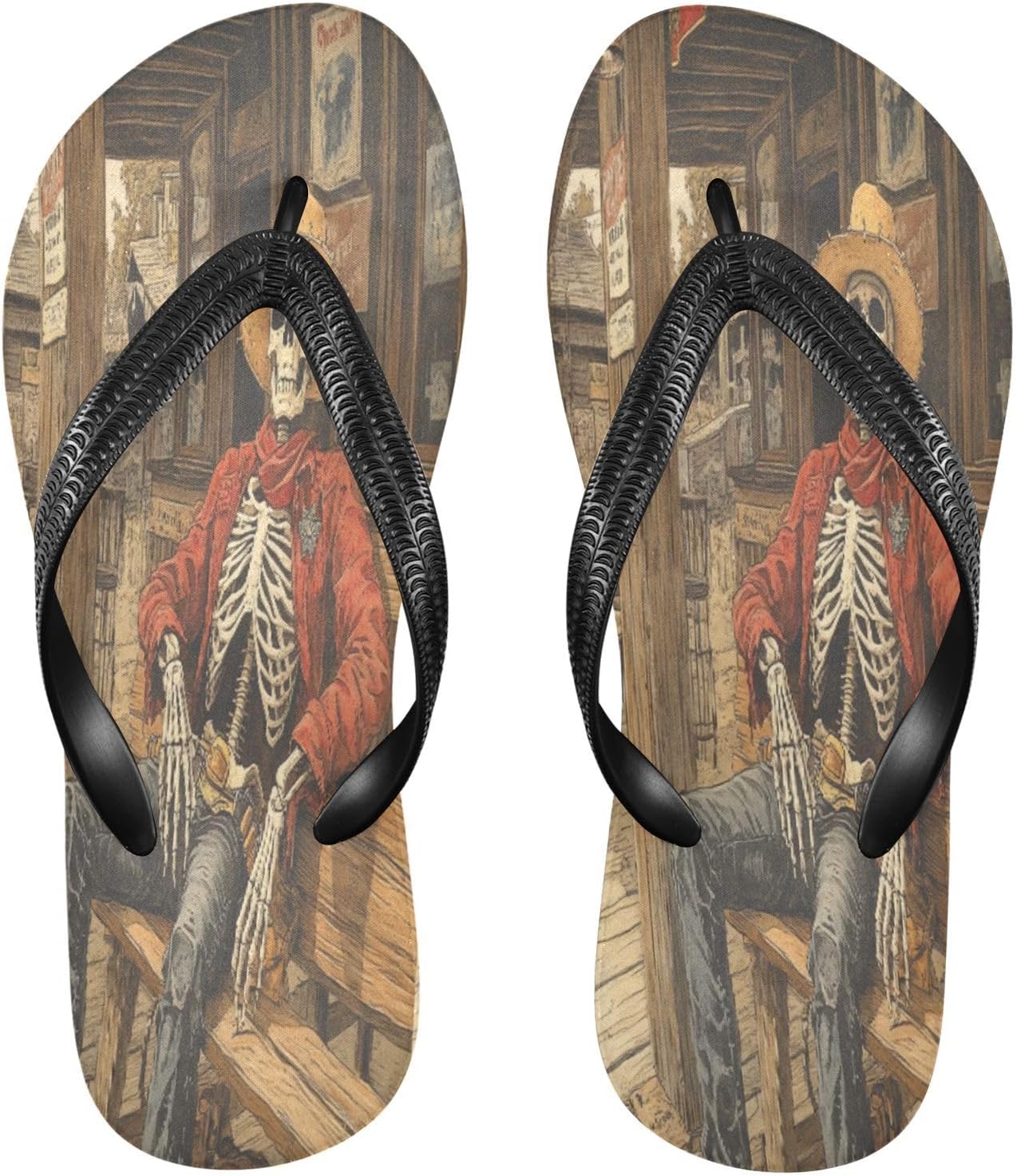 

Женские и мужские пляжные шлепанцы с черепом ковбоя, бежевые, резиновые, с ремешком, нескользящие, летние тапочки для душа и прогулок Sinestour