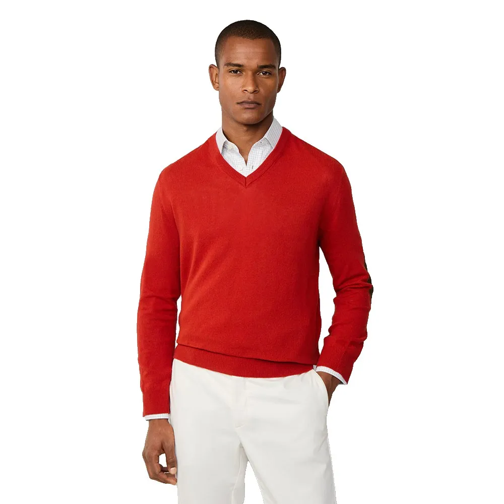 

Свитер Hackett Merino Cash Mix v neck, красный