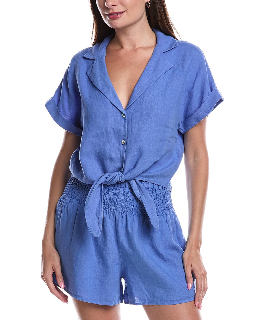 

Народный ЛТД Соль Льняная рубашка с завязками спереди Nation LTD, фиолетовый