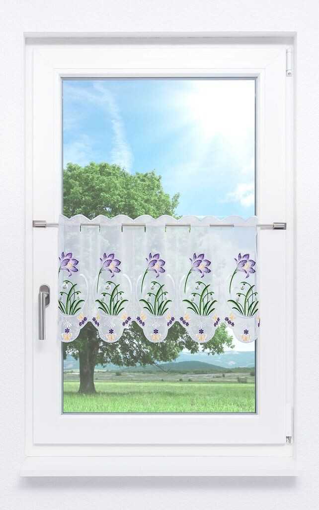 

Панельная штора Plauener Spitze - крокус с подснежниками (Ш х В) 144см*36см фиолетовый/фиолетовый