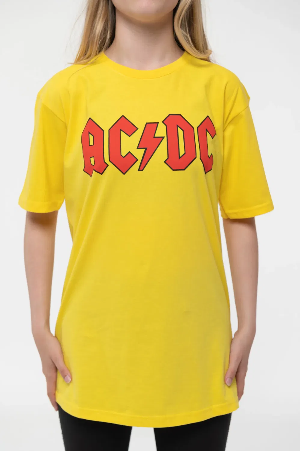Футболка детская с логотипом AC/DC, желтый — фото 3