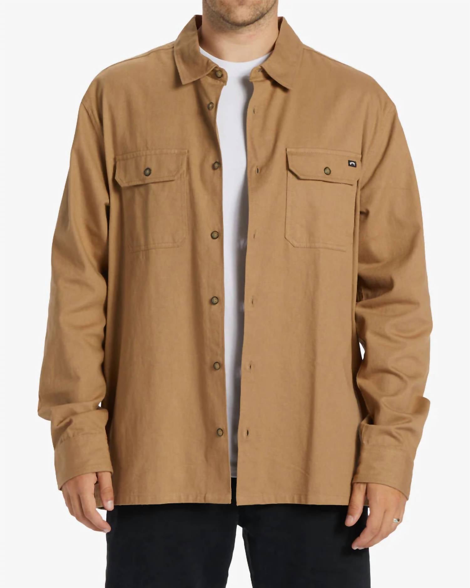

Рубашка с длинным рукавом Zeledon Solid Flannel в цвете Gravel Billabong