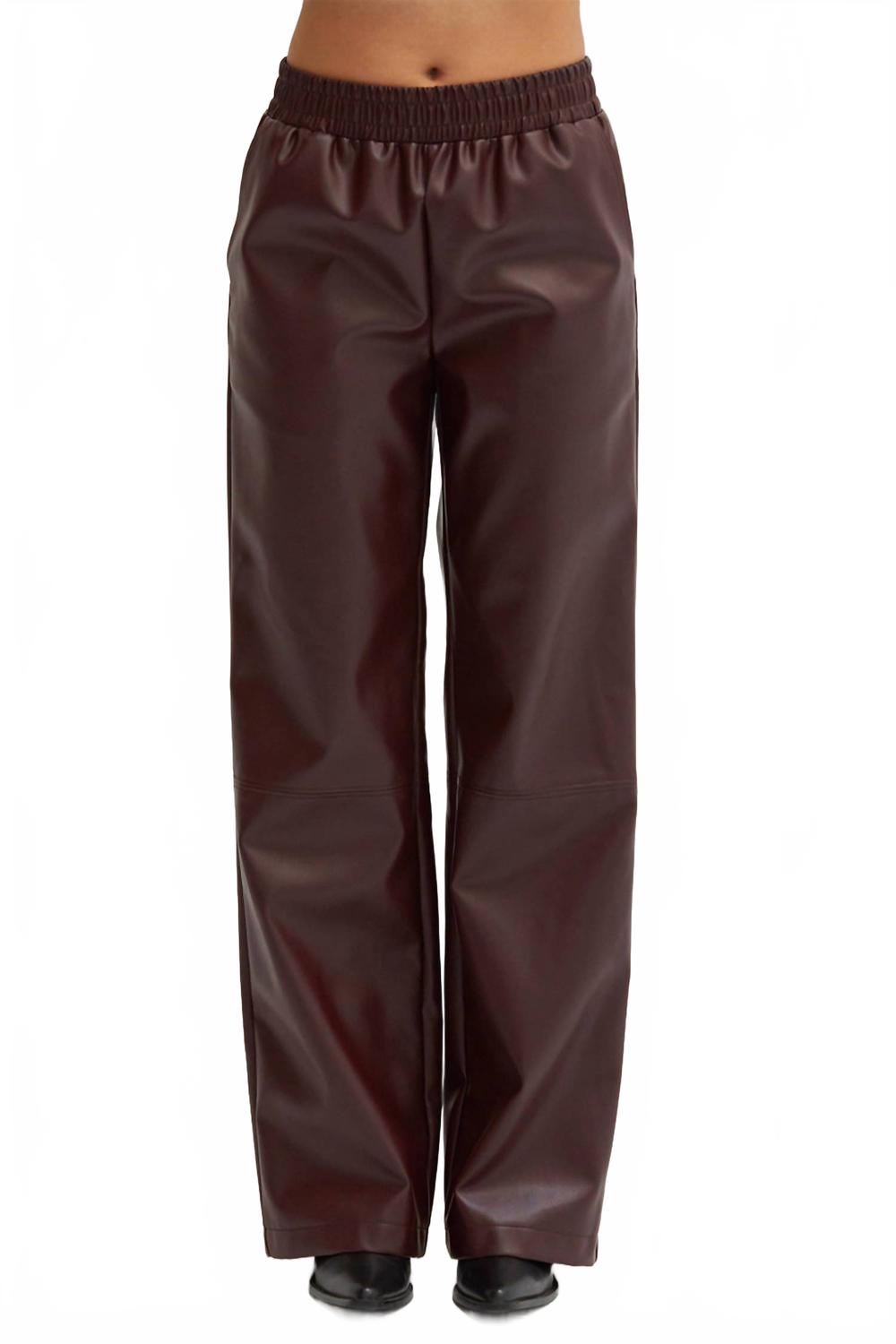 

Женские брюки из веганской кожи Zhuri в цвете каберне CRESCENT, Cabernet