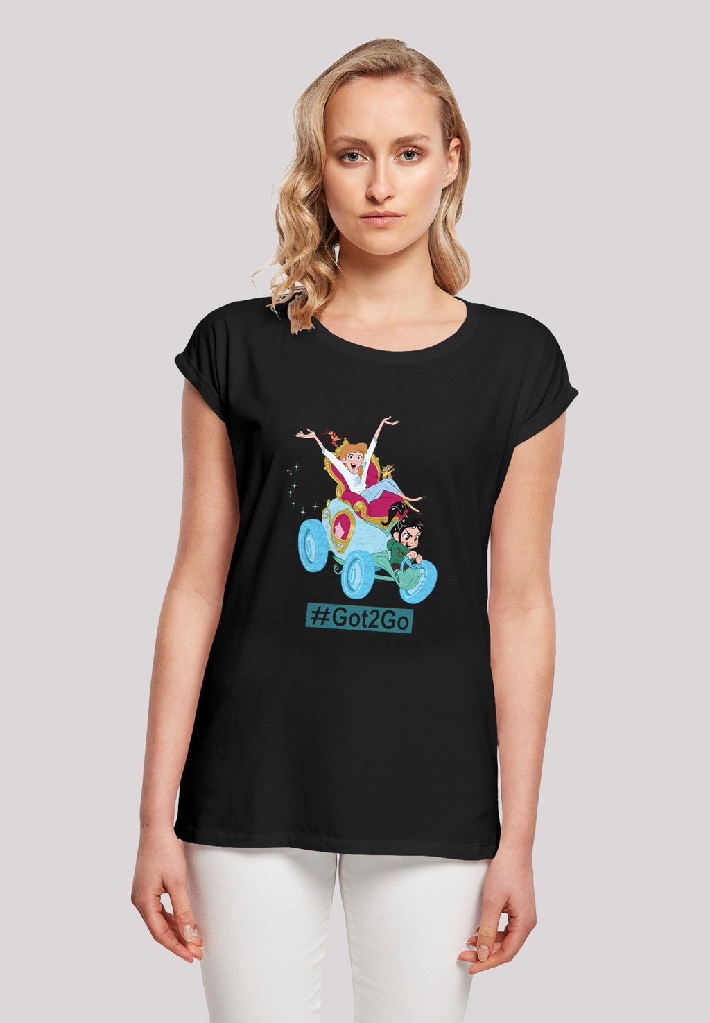 

Футболка с принтом EXTENDED SHOULDER 'DISNEY RALPH REICHTS CINDERELLA AND V F4NT4STIC, черный