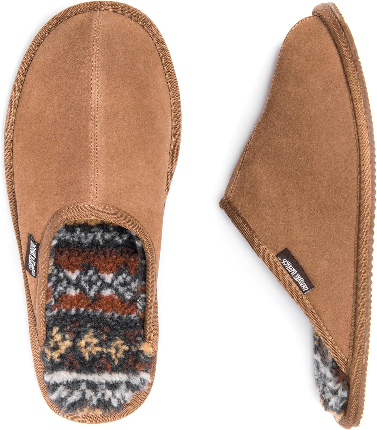 MUK LUKS мужские Muk Luks мужские тапочки Dave с принтом из берберской замши, Tan — фото 4