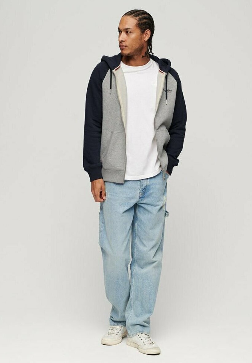 

Толстовка на молнии ESSENTIAL BASEBALL Superdry, серый