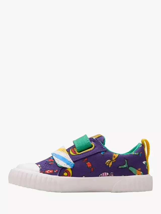 Детские кроссовки Foxing Mix Charlie & The Chocolate Factory, фиолетовый холст Clarks — фото 2