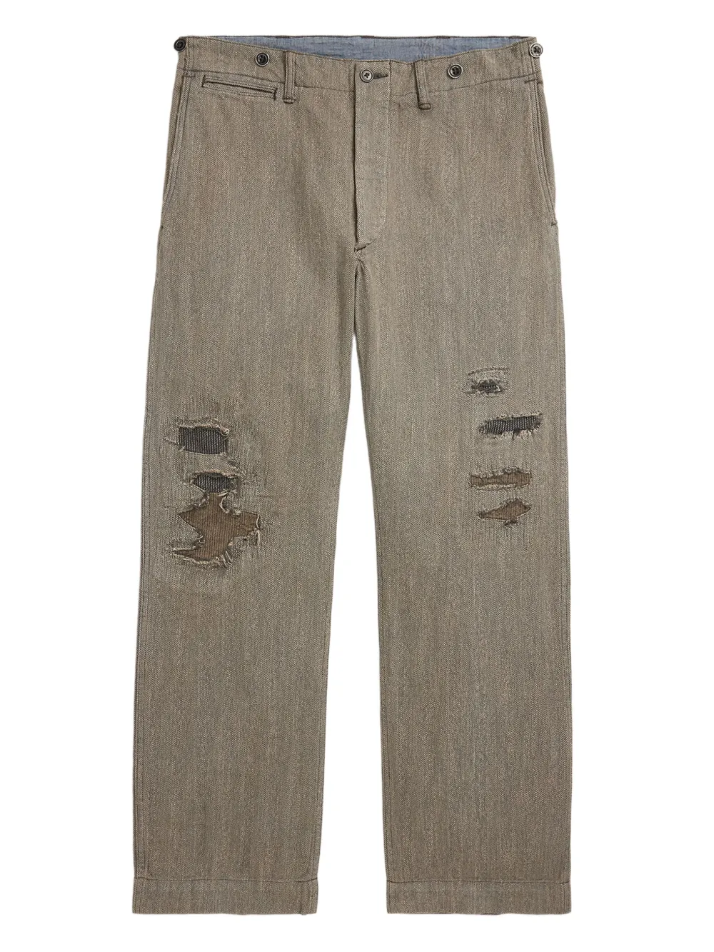 

Прямые брюки с эффектом потертости Ralph Lauren RRL, серый