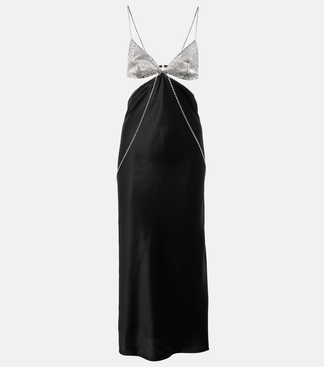 

Платье Беатрис из шелкового атласа с декором Dodo Bar Or, черный