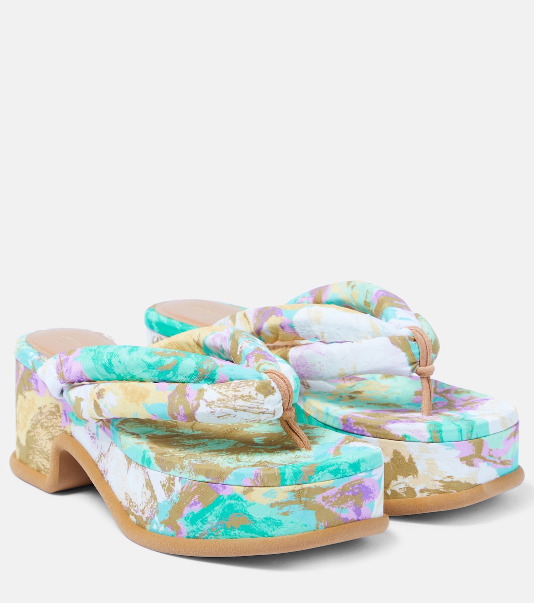 Сандалии-шлепки на платформе с цветочным принтом Dries Van Noten, Des.A