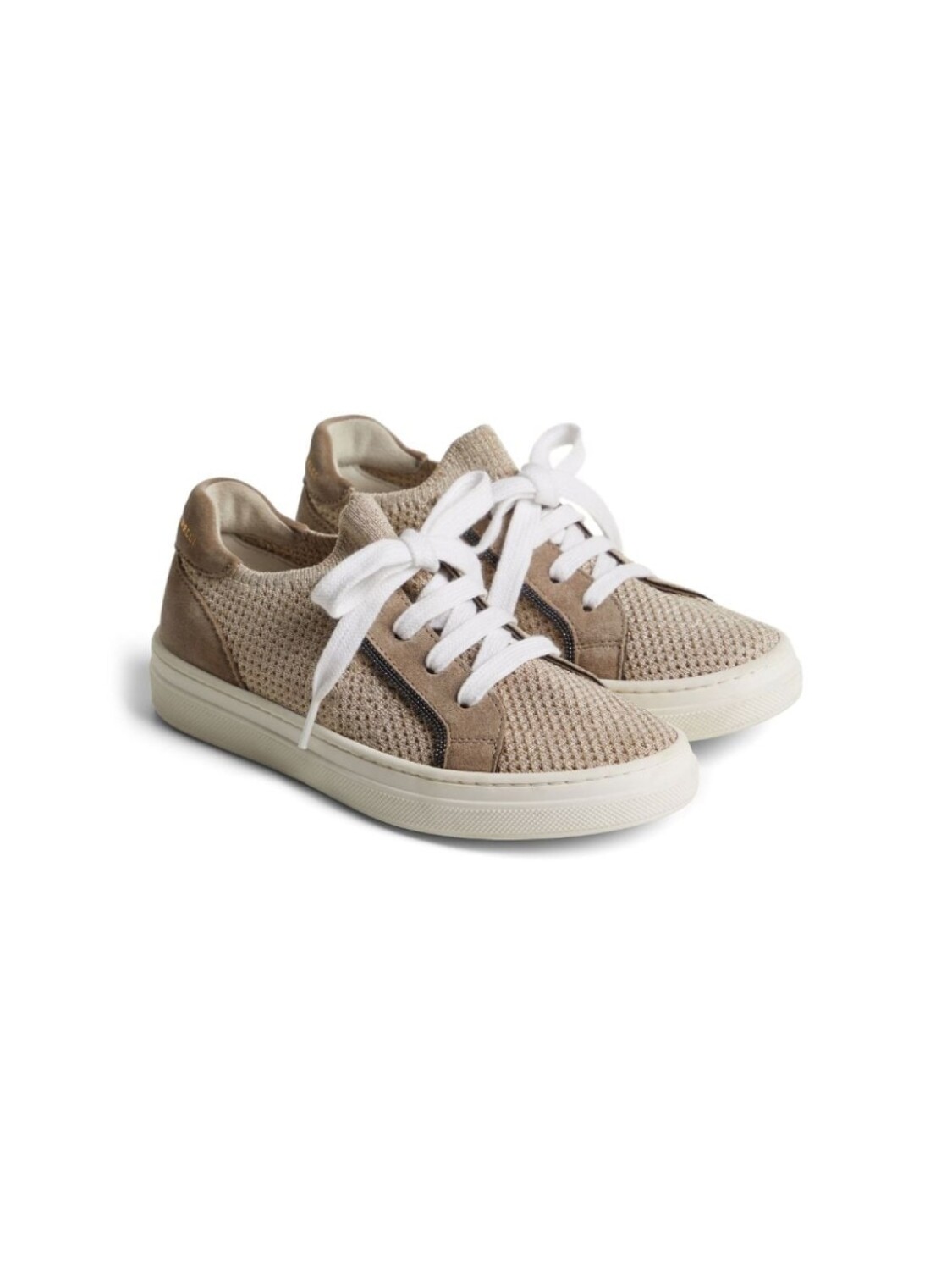 

Brunello Cucinelli Kids кроссовки с декором Monili, нейтральный цвет