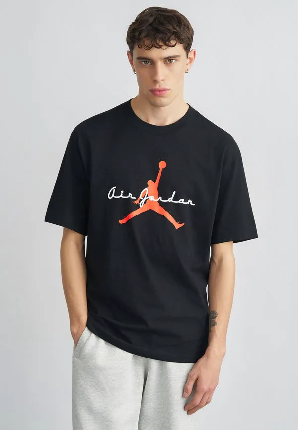 Футболка с принтом Jordan, Black/Infrared