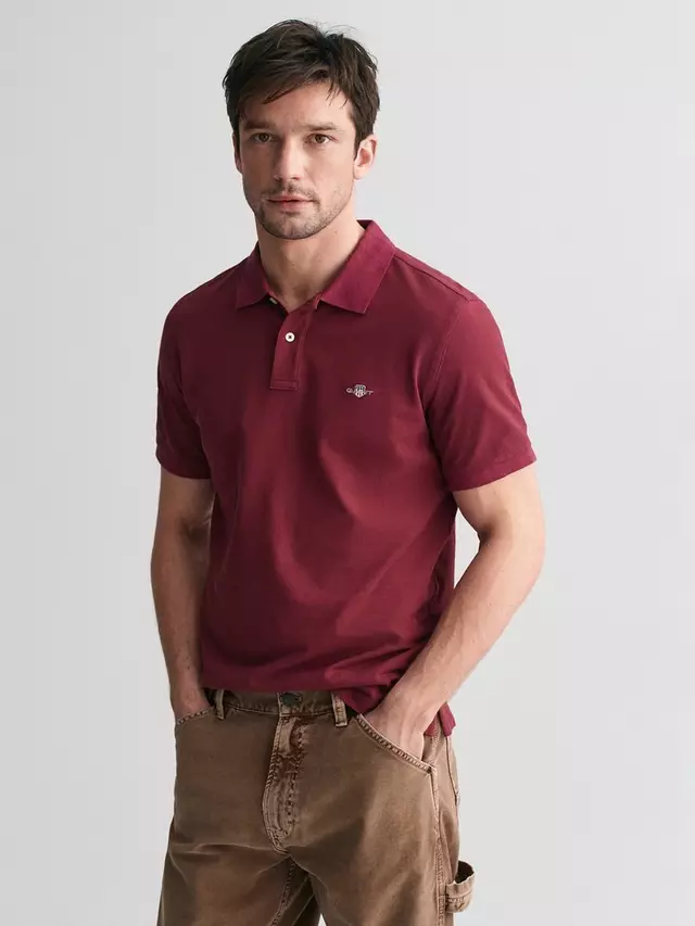 

Поло GANT Regular Fit Pique, цвет wine red