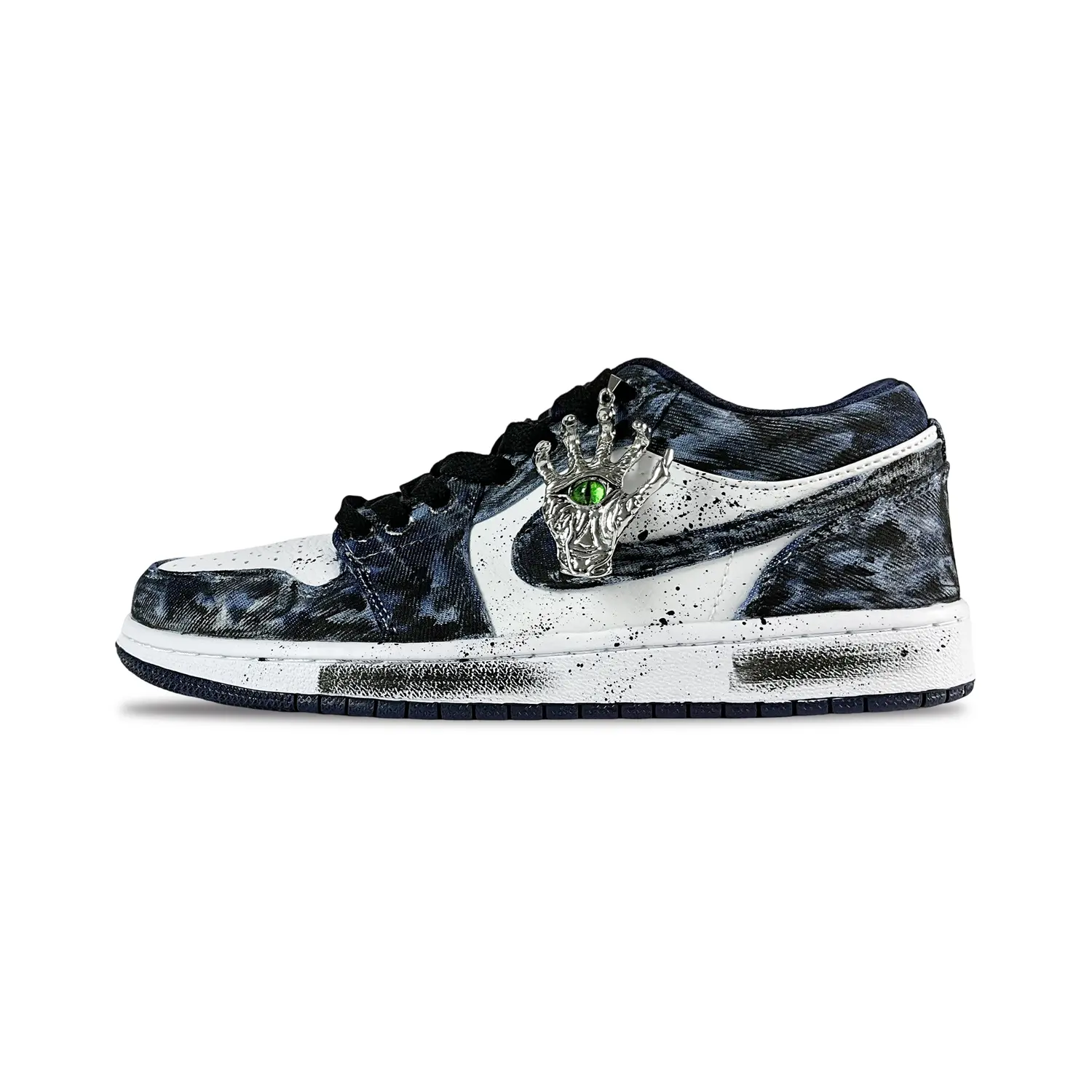 

Кроссовки Air Jordan 1 Vintage Basketball Shoes Men Low-top White/Black/Blue, синий