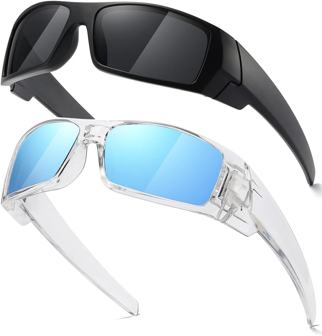 

Поляризованные солнцезащитные очки для мужчин и женщин, модные, в стиле ретро, ​​спортивные, прямоугольные, обтекаемые, винтажные, с защитным экраном TIANYESY, Black - Black / Clear - Tf Blue