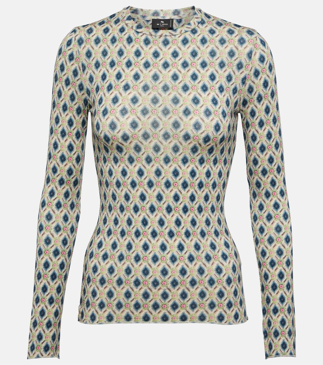 

Свитер с огурцами из смесовой шерсти ETRO, фиолетовый