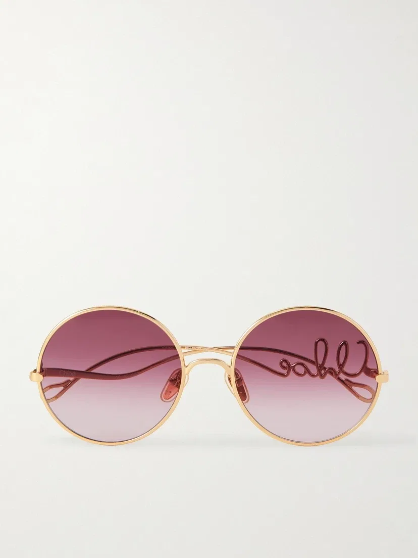 Культовые круглые солнцезащитные очки золотистого цвета Chloé Eyewear, золотой