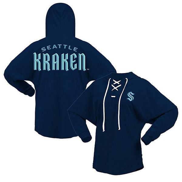 

Женская футболка-худи с длинными рукавами и v-образным вырезом Seattle Kraken цвета deep sea blue Unbranded, Синий, Женская футболка-худи с длинными рукавами и v-образным вырезом Seattle Kraken цвета deep sea blue Unbranded