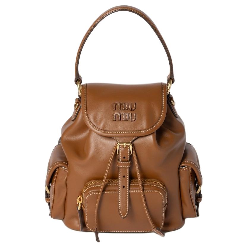 

MIU MIU Кожаный рюкзак унисекс коричневый