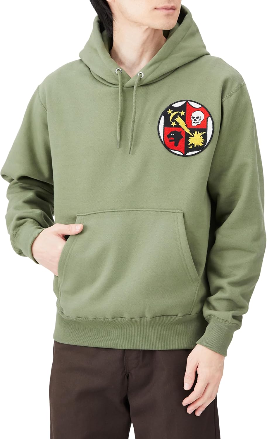 

Толстовка с капюшоном в стиле F, нашивка с гербом армии США, на флисовой подкладке, без капюшона, оливково-зеленый цвет F-Style