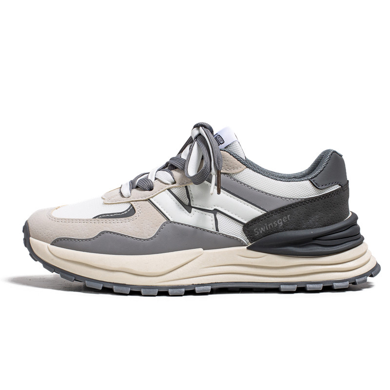 

Swinsger Серые мужские противоскользящие дышащие легкие кеды на низком ходу, цвет Gray